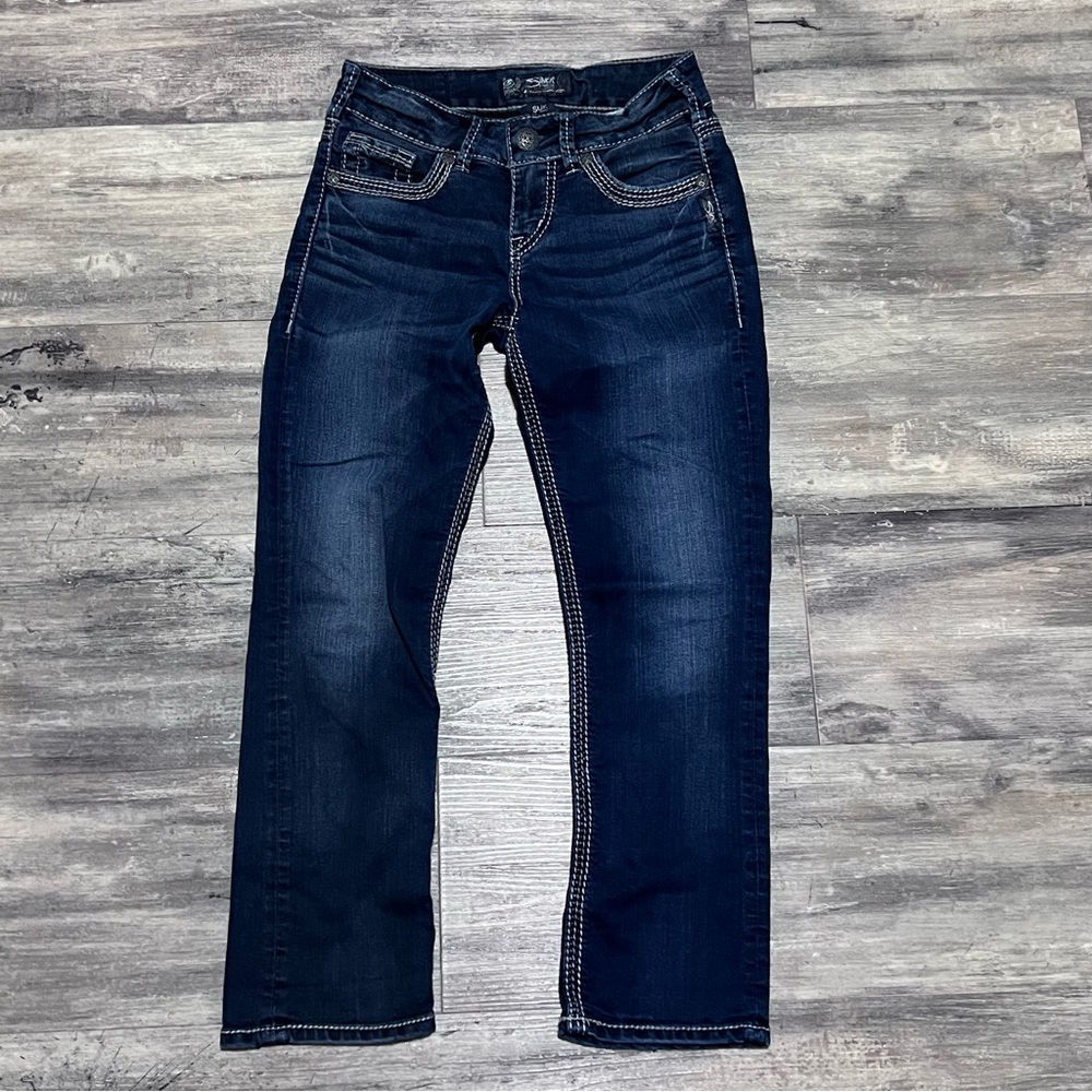 Silver Suki Mid Capri jeans  Sz 25 dark wash